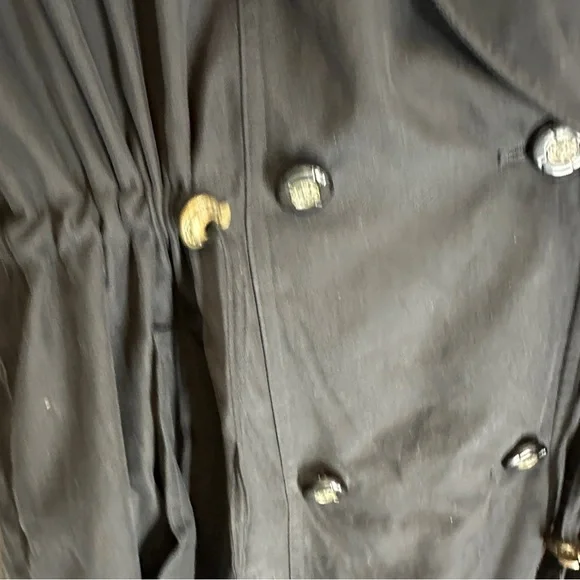 Jacqueline Ferrar Vintage Deep blue Trench Coat w/ Buttons, Women's Size M - Picture 9 of 12